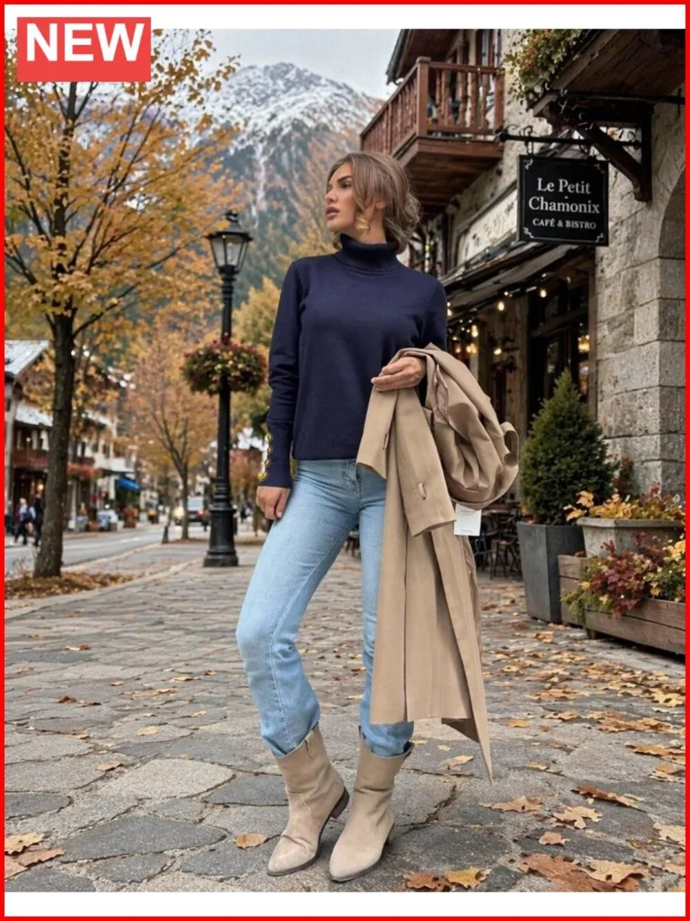Womens Turtleneck Sweater Long Sleeve Button Cuff Knit Pullover Fall Winter Top